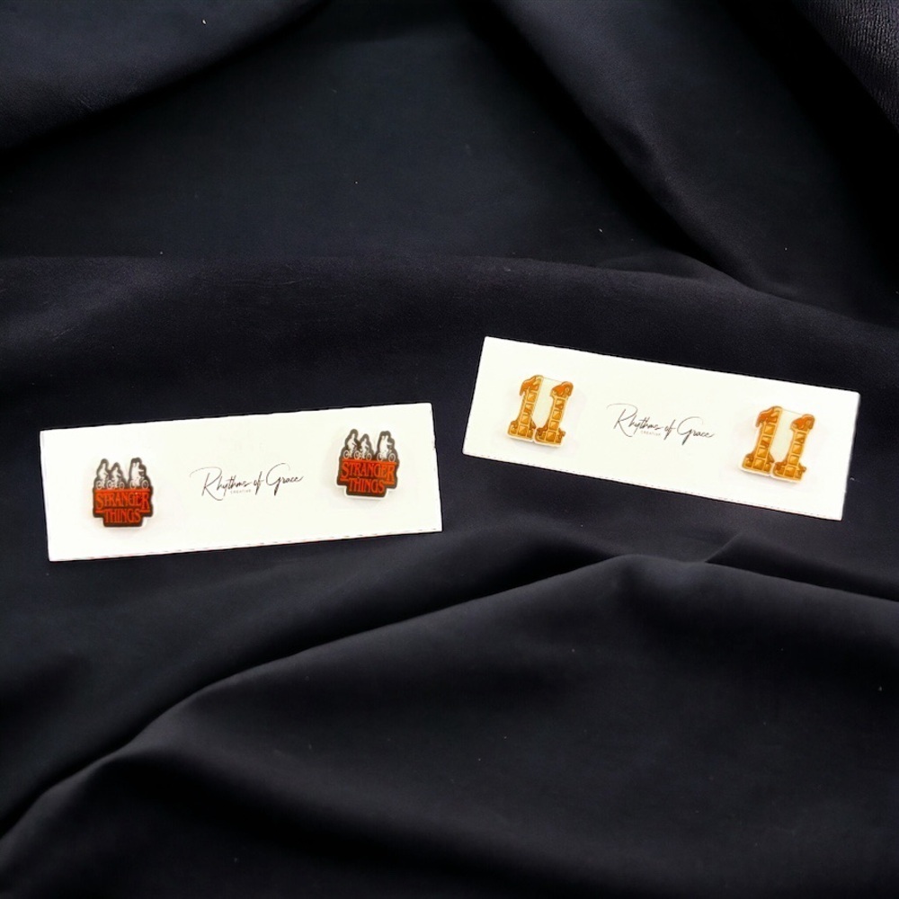 Stranger Things Studs: Elevate Your Style from Hawkins to Hip! NWT Studs - Picture 3 of 16